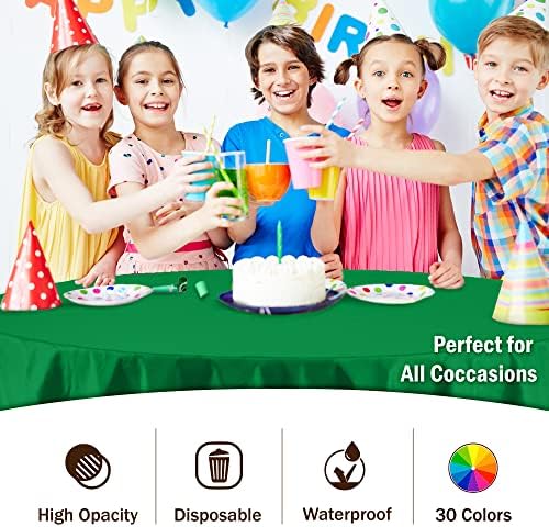 Party Solids 6-Pack Emerald Green Tablecloth
