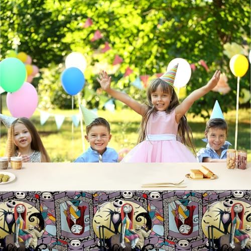 2Pcs Nightmare Before Christmas Tablecloth for Birthday Party Decorations