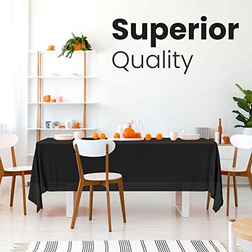 5 Pack Premium Black Plastic Tablecloth 108x54in