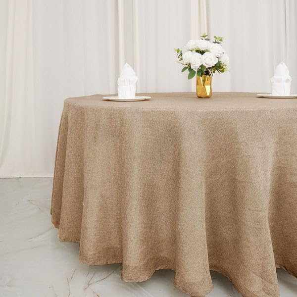 Balsa Circle 120 Inch Round Faux Burlap Tablecloth