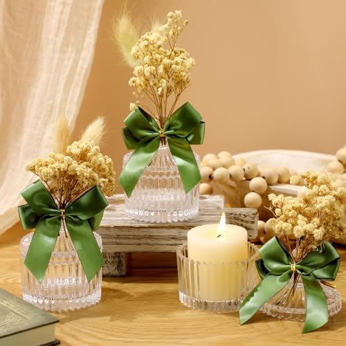 Honeydak 12 Piece Glass Candy Jar Set with Lids and Decor