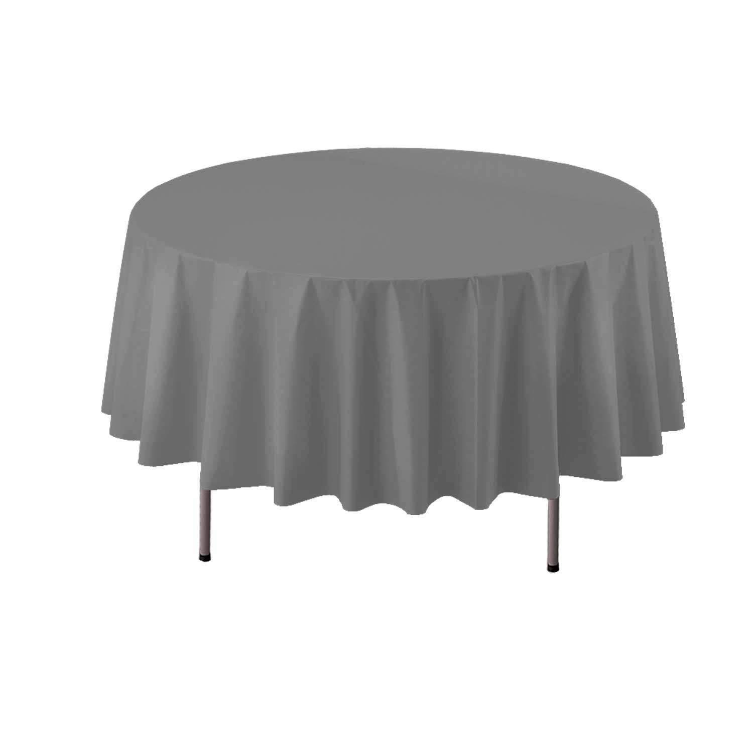 Party Essentials ValuMost Disposable Plastic Tablecloth 84 Inch Silver Case of 24