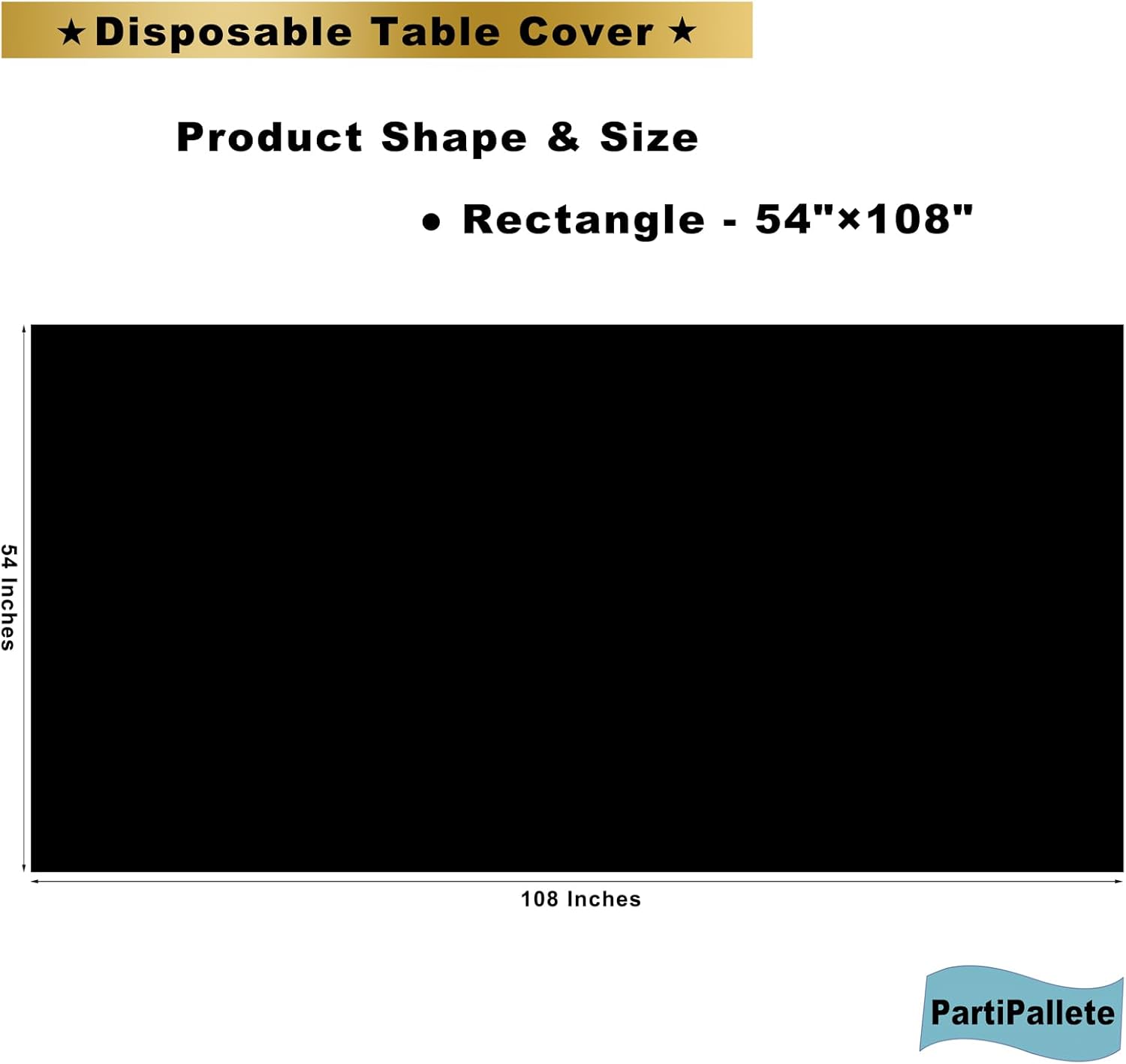 3-Pack Premium Plastic Black Tablecloth for Party Events