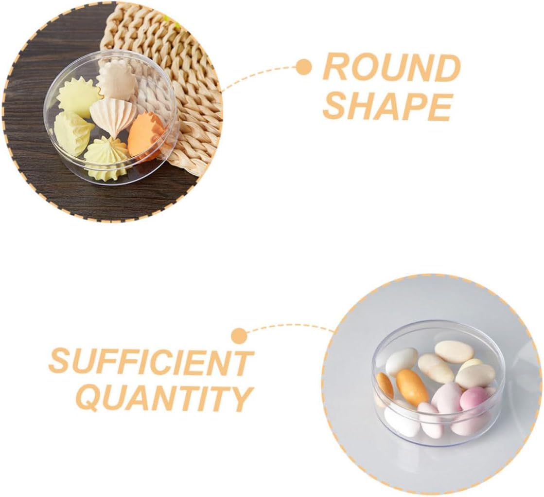6pcs Round Clear Candy Server Storage Box