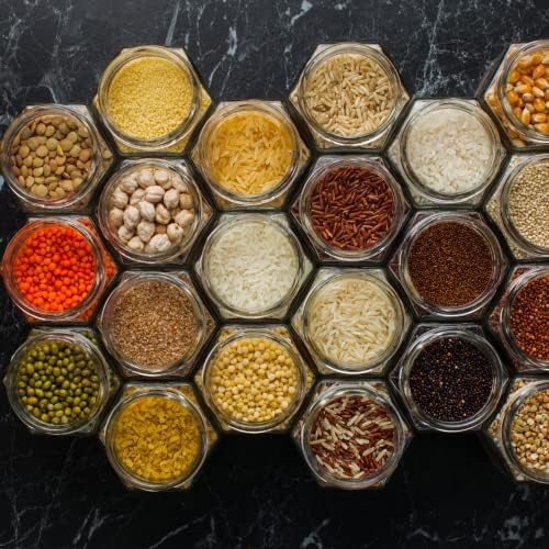 Betrome 30 Pack 6oz Hexagon Glass Jars with Gold Lids