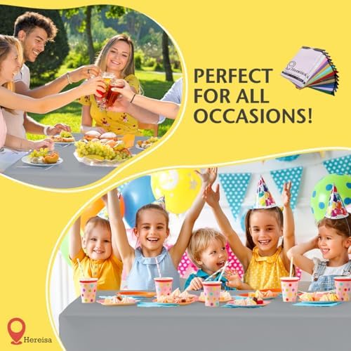 Plastic Silver Tablecloths 3 Pack for Parties and Events