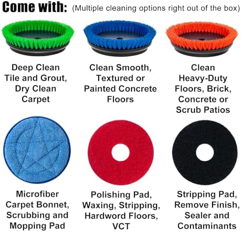 Commercial Floor Scrubber Machine with Brushes and Pads