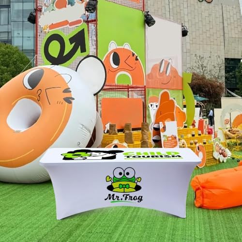 Customized Table Cloth with Logo 4FT Spandex Open Back
