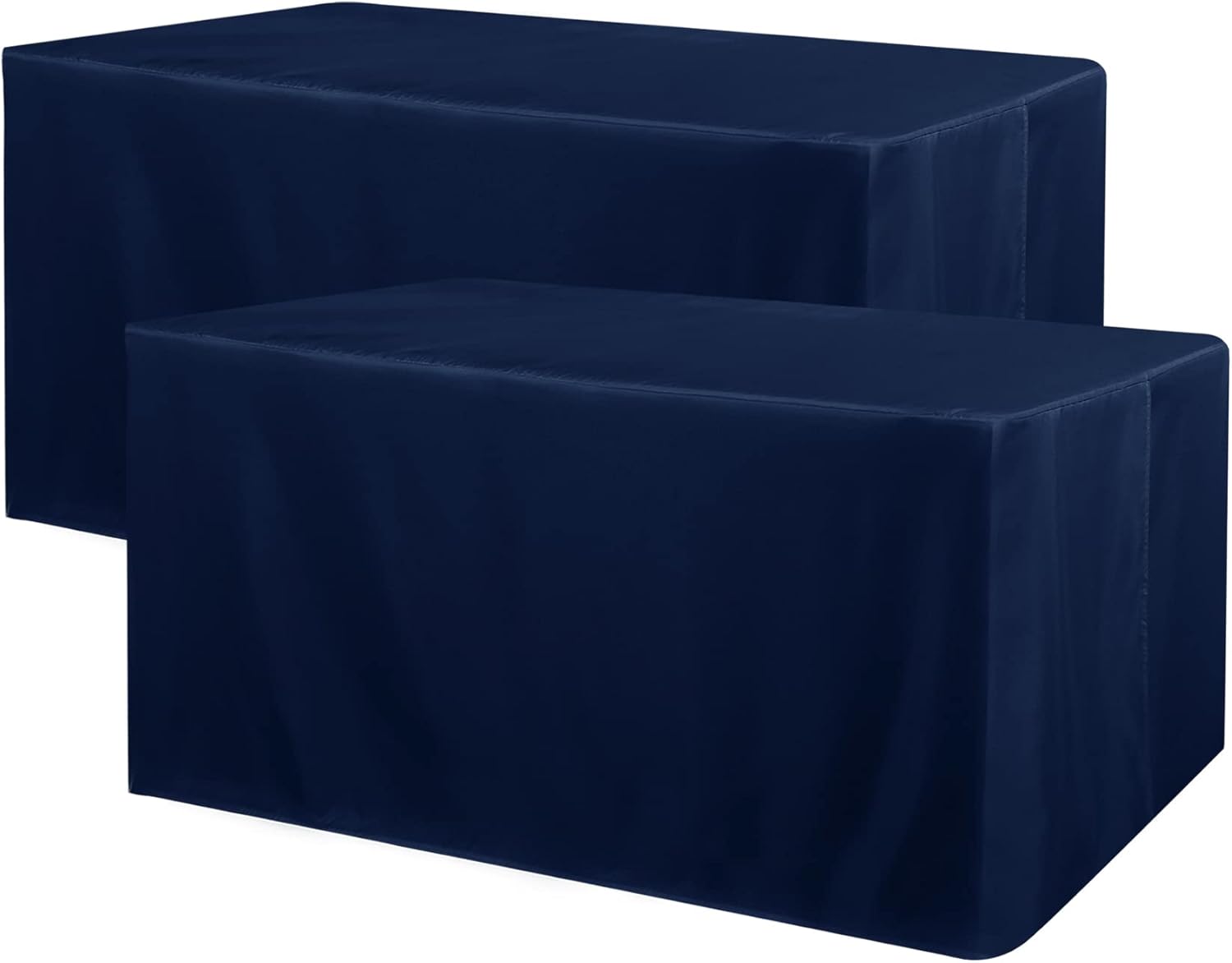 Obstal 2 Pack Water Resistant Tablecloths for 4 Foot Rectangular Tables - Navy