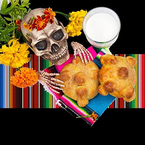 Oudain 6 Pcs Mexican Fiesta Tablecloth 84 Inch Striped Plastic Round Tablecover for Wedding and Party Decorations Black