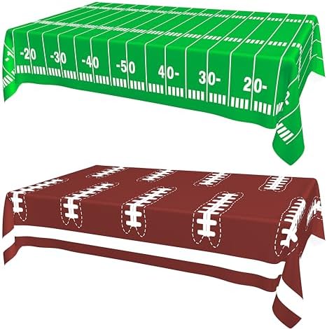Mulbozy Football Tablecloth 2 Pack Touchdown Cover for Parties