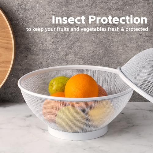 Toutrop 2Pcs Large Capacity Mesh Fruit Basket with Lid