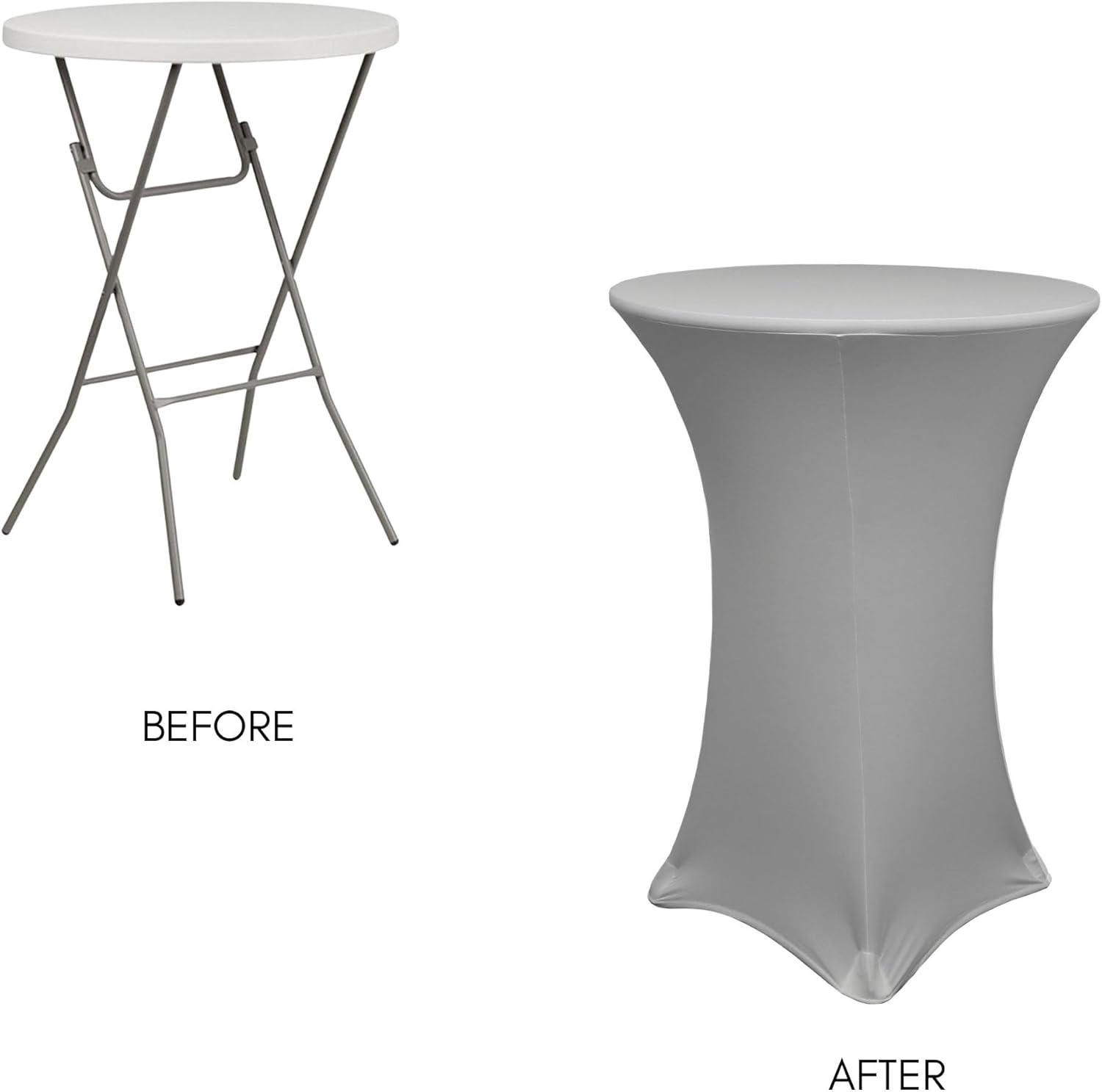 Your Chair Covers - 30 D x 42 H Stretch Spandex Table Cover Grey