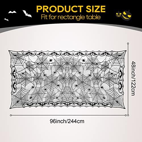 eZAKKA Halloween Table Cloth Black 48x96 Inch Rectangle