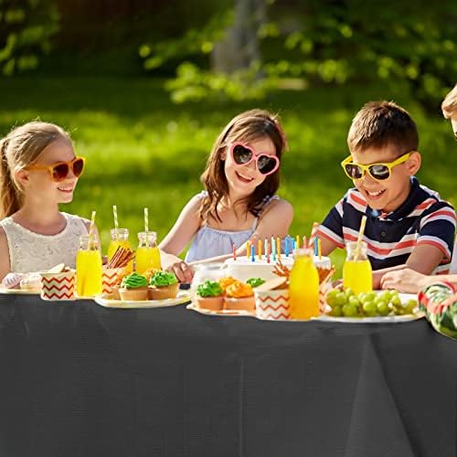 NEWOOK Black Rectangle Tablecloths 6 Pack