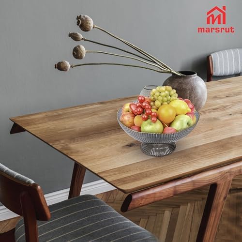 Marsrut Grey Plastic Vintage Fruit Bowl Storage Basket