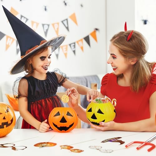 Didiseaon 2Pcs Pumpkin Candy Bucket Halloween Decor