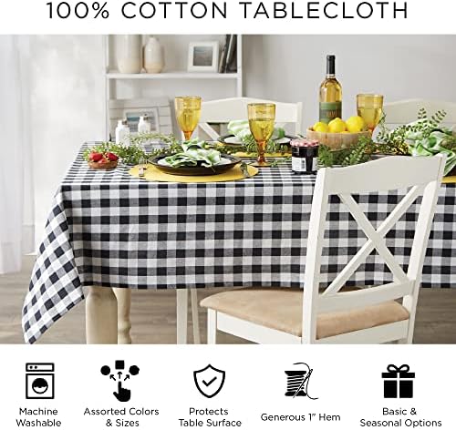 DII Autumn Collection Tabletop Decoration Tablecloth 60x84 Cozy Plaid