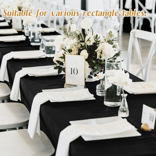 2 Pack Black Rectangle Tablecloths 70x108 Inch Washable Outdoor Use