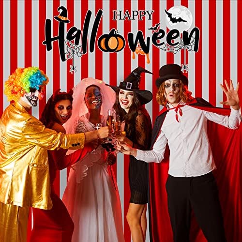 Jecery 54 Inch x 100 Ft Tablecloth Roll Red White Stripes