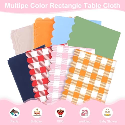 3 Pack Pink Gingham Tablecloths for Parties