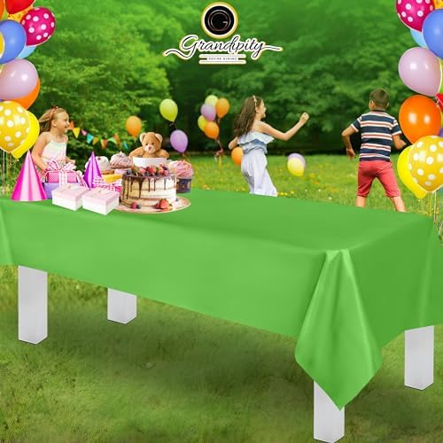 Grandipity Lime Green Plastic Tablecloth 6 Pk 54x108