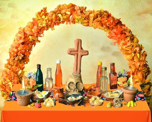 Oudain 3 Pcs Fiesta Tablecloth 108x54 Inch Plastic Table Cover for Mexican Events