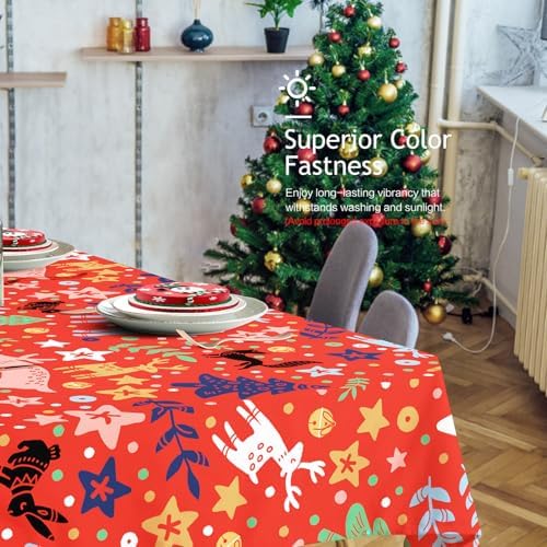 Vimorco Rectangle Tablecloth Christmas Deer