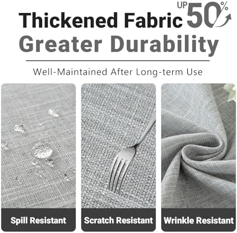 Laolitou Textured Tablecloth 55x75 Light Grey