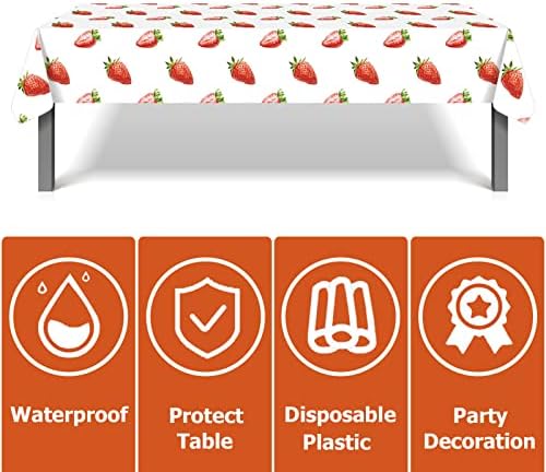 Strawberry Themed Party Tablecloth for Home Decor