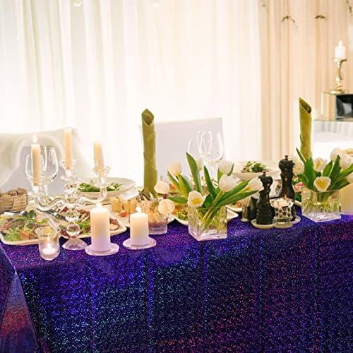 FunnyPars 4 Pack Iridescent Holographic Tablecloths
