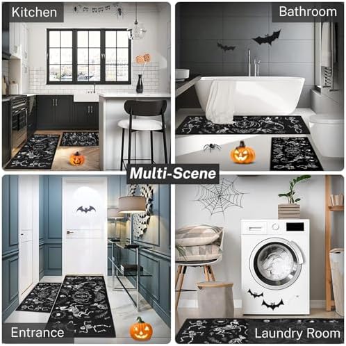 ArtSocket Halloween Kitchen Rugs and Mats Set of 2