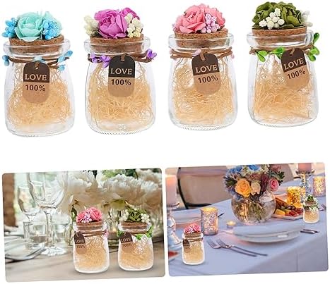 PRETYZOOM 4pcs Candy Bottles Assorted Containers for Weddings Parties and Crafts