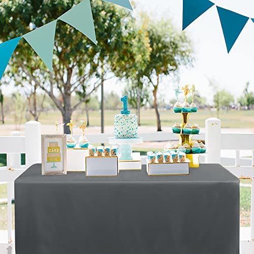 Obstal 2 Pack Tablecloths for 4 Foot Rectangular Tables - Dark Grey Water Resistant