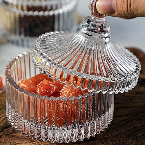 Crystal Clear Castle Jar Set of 2 with Lid