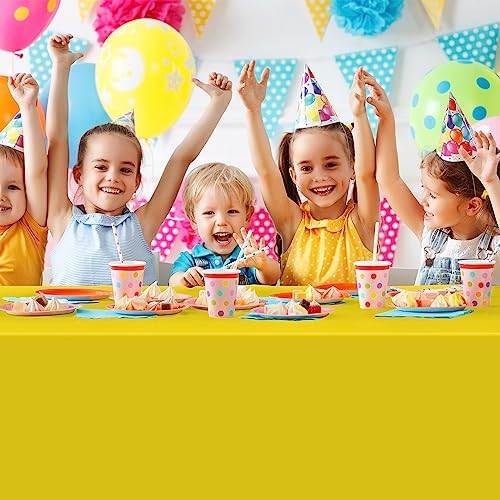 24 Pack Assorted Color Rectangle Plastic Tablecloth for Birthday and Wedding Events