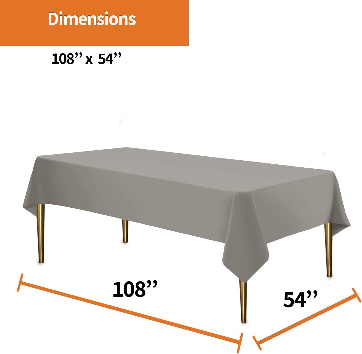 Silver Disposable Plastic Tablecloth 12-Pack