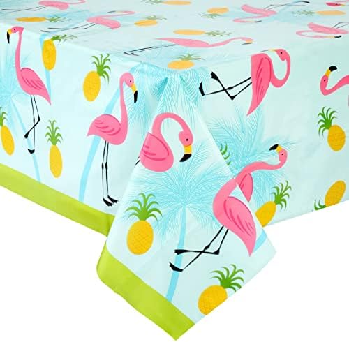 Juvale 3-Pack Flamingo Tablecloths for Pool Party Decorations