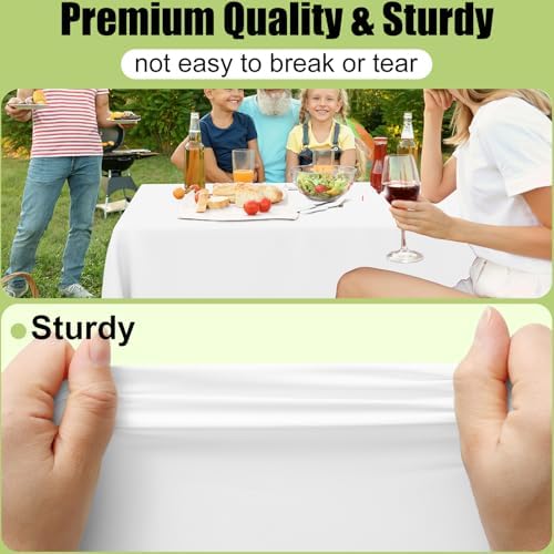 Smiry 12-Pack Disposable Tablecloth 54x108 White