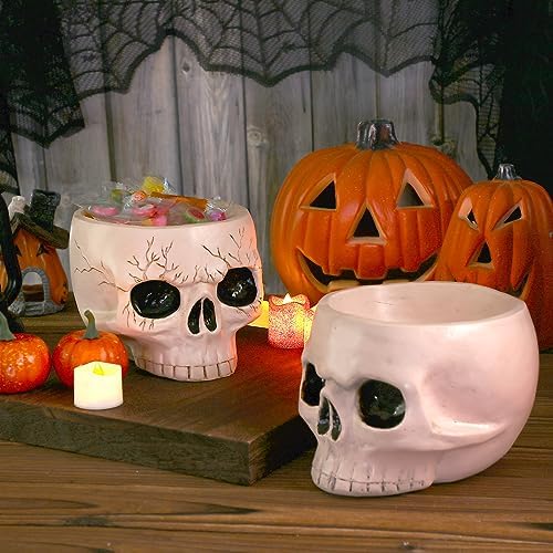 Sliner 2 Pcs Halloween Skull Bowl and Cup - Decor Figurine
