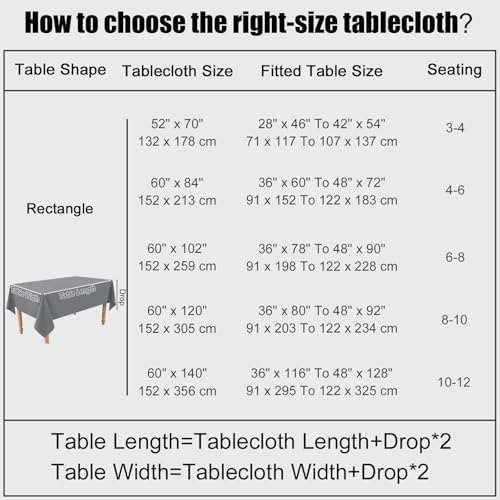 Smiry Waterproof Linen Tablecloth 60x84 Grey