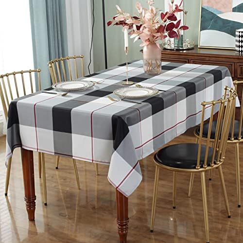 Sastybales Rectangle Tablecloth 60x84 Inch Checkered Spillproof Anti Shrink