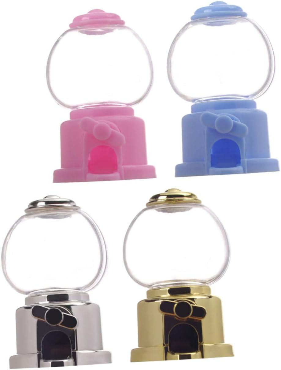 GLEAVI 4pcs Small Candy Dispenser Gumball Machine Toy for Parties