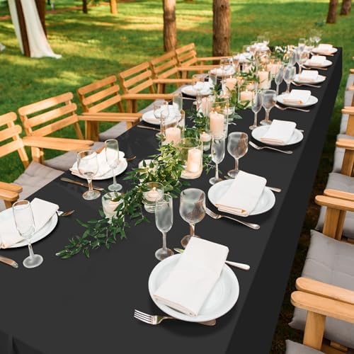 54 Inch X 100 Feet Black Tablecloth Roll with Slide Cutter