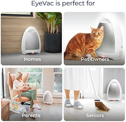 EyeVac Home Touchless Vacuum Automatic Dustpan - Ultra Fast Powerful 1000 Watt White