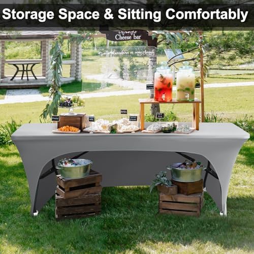 ABCCANOPY 2PCS 6 ft Gray Tablecloths