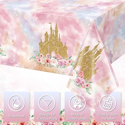 6 Pack Princess Tablecloths for Birthday Decorations