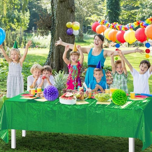 4 Pcs Iridescent Green Tablecloth Party Decorations
