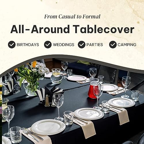 Amatra All-Purpose Plastic Table Cover Roll Black 54x120