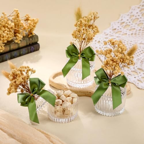 Honeydak 12 Piece Glass Candy Jar Set with Lids and Decor